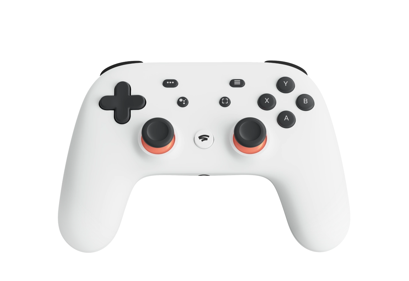 A Stadia Controller with a hand-drawn rocket flying out of the top alongside pulsing Bluetooth radio waves.